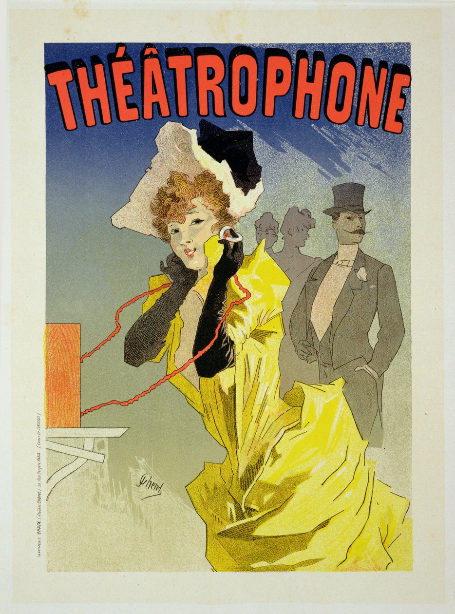 استنساخ ملصق إعلاني بعنوان "Theatrophone" ، 1890 (انظر 41410) بواسطة جول تشيريت