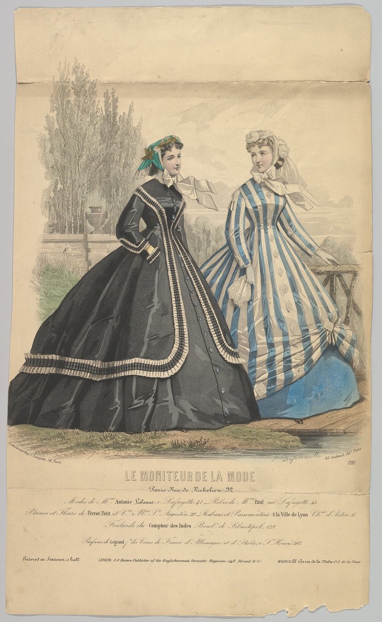 Modes de Mme. Antonie Lalanne، No. 791، from Le Moniteur de la Mode، 1848. بواسطة جول ديفيد
