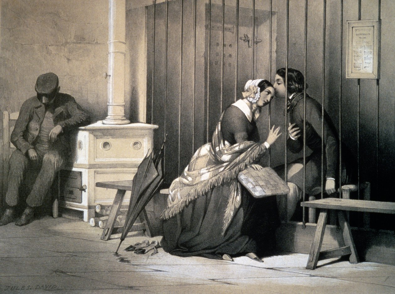 Prisoner, by Jules David (1808-1892), engraving, France بواسطة جول ديفيد