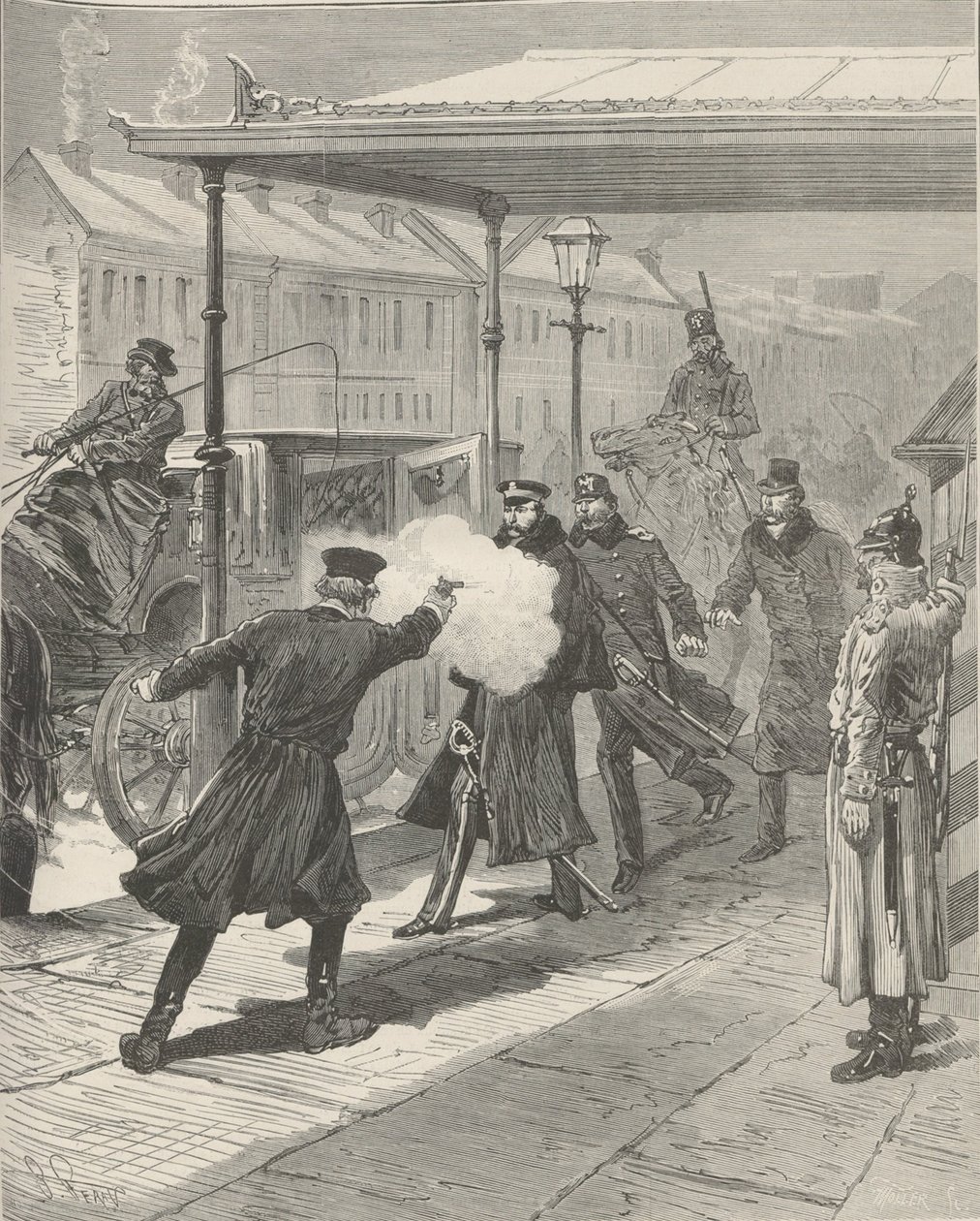 اغتيال الكونت ميخائيل لوريس مليكوف. من Le Monde Illustré ، 1880. بواسطة جول ديكارت فيرات