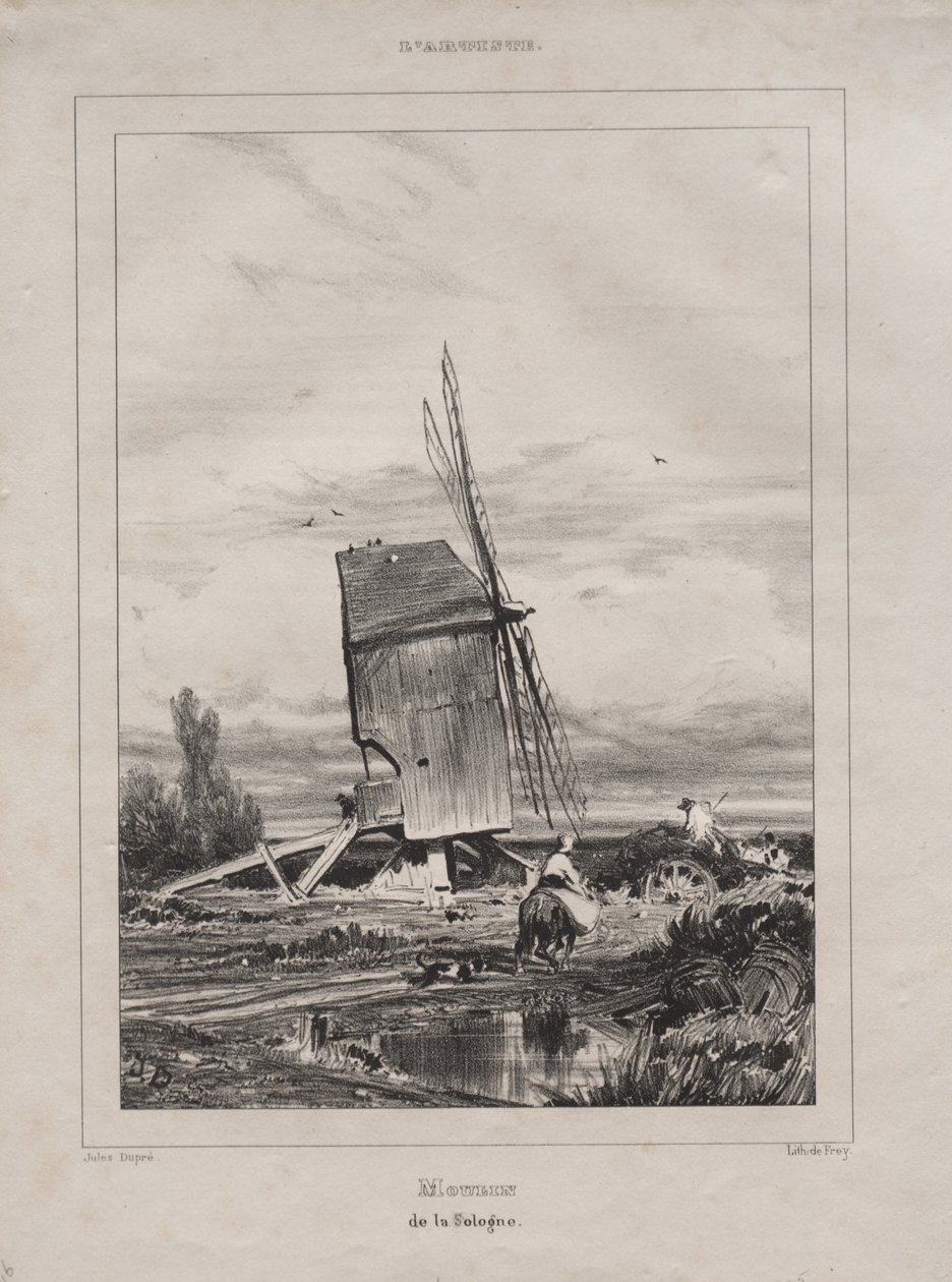 مطحنة في كولونيا ، فرنسا ، 1835. بواسطة جول دوبري