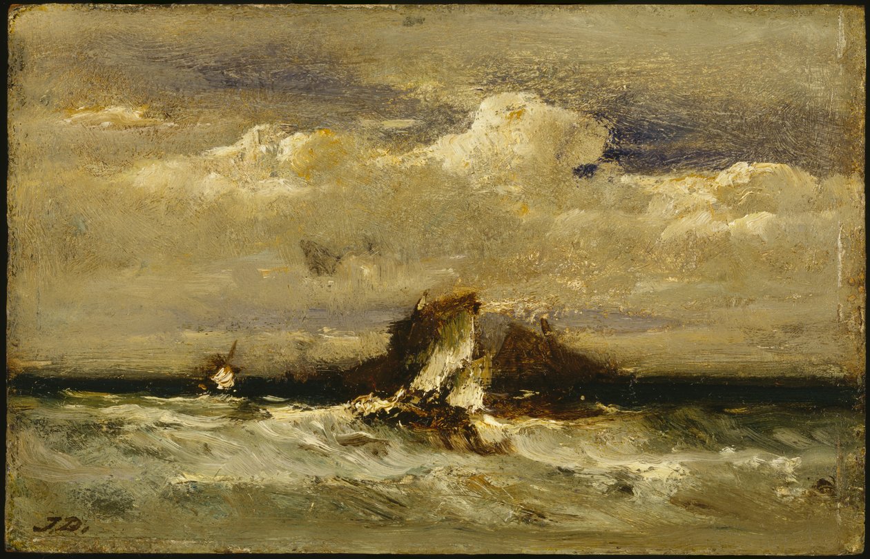 المنظر البحري ، c.1868-81 (زيت على لوح مهد تجاريًا) بواسطة جول دوبري