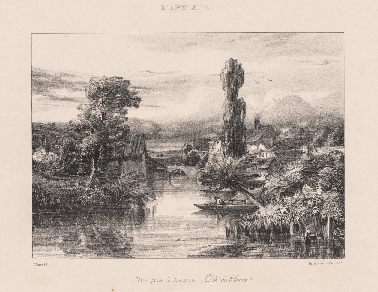منظر مأخوذ في Alençon منظر مأخوذ في Alençon ، 1839. بواسطة جول دوبري