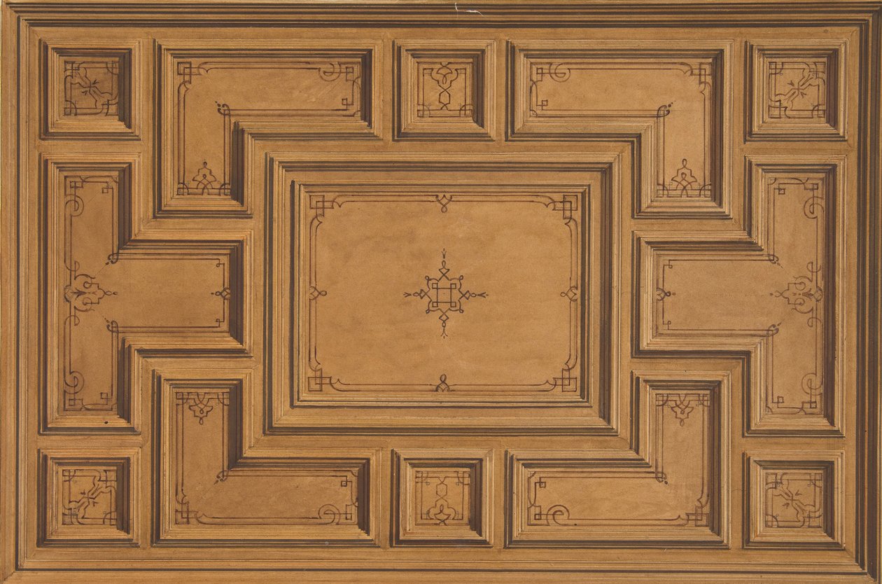 تصميم لسقف مزخرف ، 1840-97. التأليف: Jules-Edmond-Charles Lachaise ، Eugène-Pierre Gourdet. بواسطة جول إدموند تشارلز لاشيز ويوجين بيير جورديه