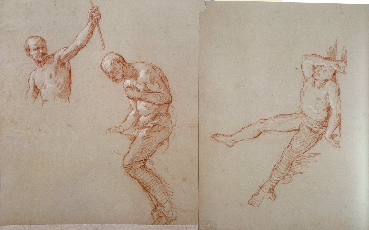 Indian of America: "" Etude de horalier indien "" رسم لوحة متفائلة بقلم Jules Emile (Jules-Emile) Saintin (1829-1894) القرن التاسع عشر Blerancourt ، متحف أمريكي فرنسي بواسطة جول اميل سانتين