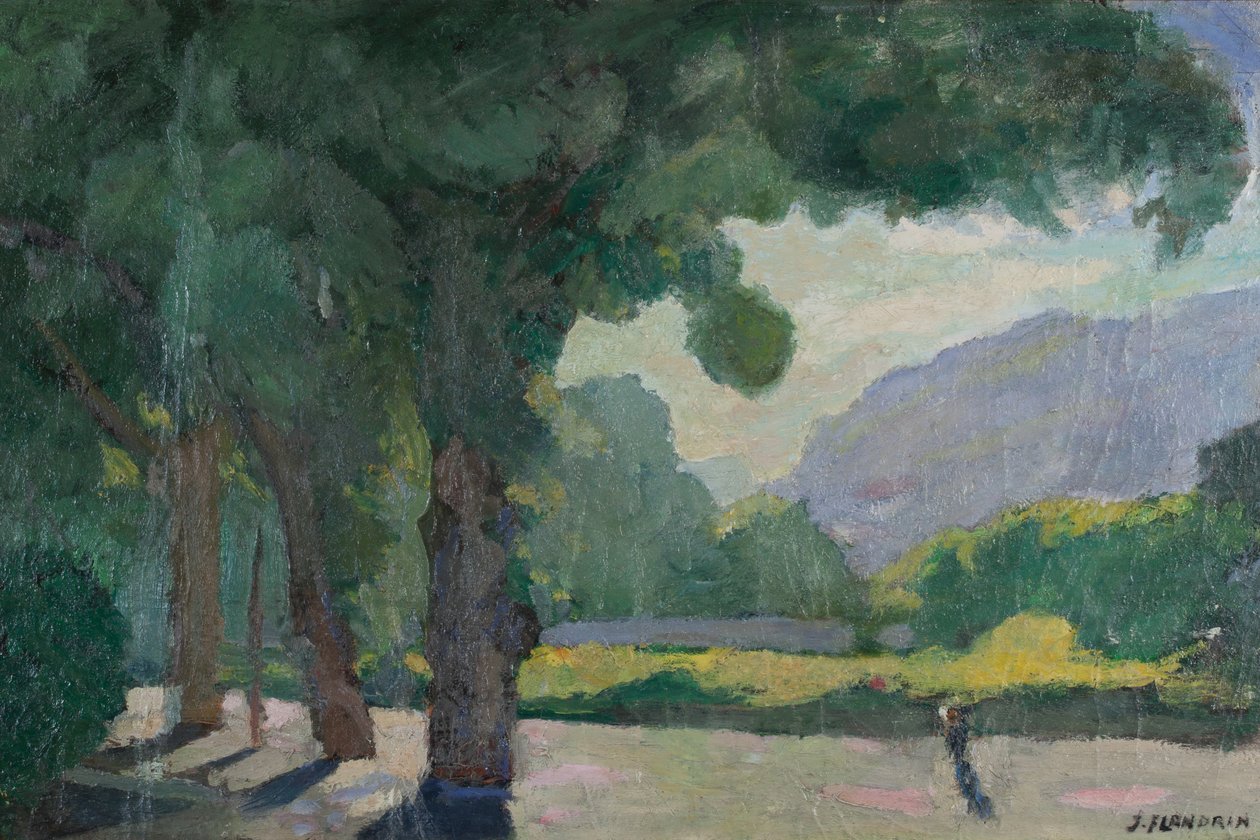 غرونوبل ، منظر مأخوذ من Île Verte 1922 زيت على ورق مقوى بواسطة جول فلاندرين