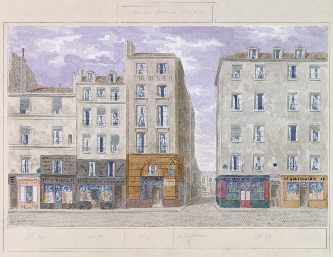 رقم 28 إلى رقم 34 شارع دو فور ، باريس ، فرنسا ، 1893 (مرحاض على ورق) بواسطة جولز جيلدارو
