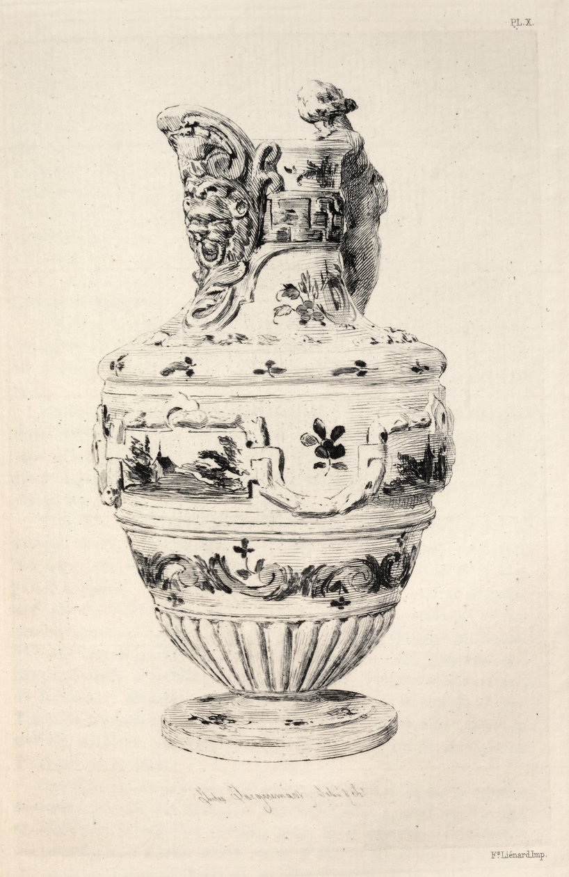 تاريخ فن الخزف: دراسة وصفية وفلسفية لفخار جميع الأعمار وكل الأمم: إسبانيا: Talavera de la Reyna- Faience- Ewer (اللوحة X) بواسطة جول جاكيمارت