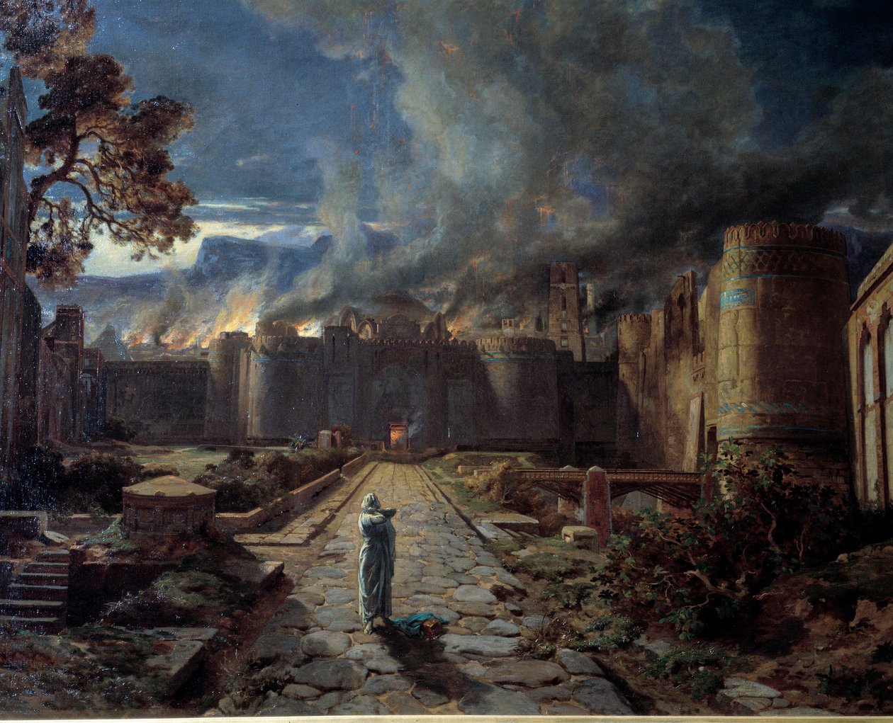 سدوم (سدوما) تدمير المدينة بالنار. التفاصيل. لوحة لجول لورينز (1825-1901) أورليانز. متحف الفنون الجميلة بواسطة جول جوزيف أوغسطين لورينز