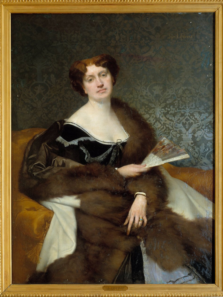 Portrait of Madame Alexandre Dumas Son nee Nadia Knorring Painting by Jules Lefebvre (1836-1911) 19th century Villers Cotterets. Alexandre Dumas Museum بواسطة جول جوزيف لوفيفر