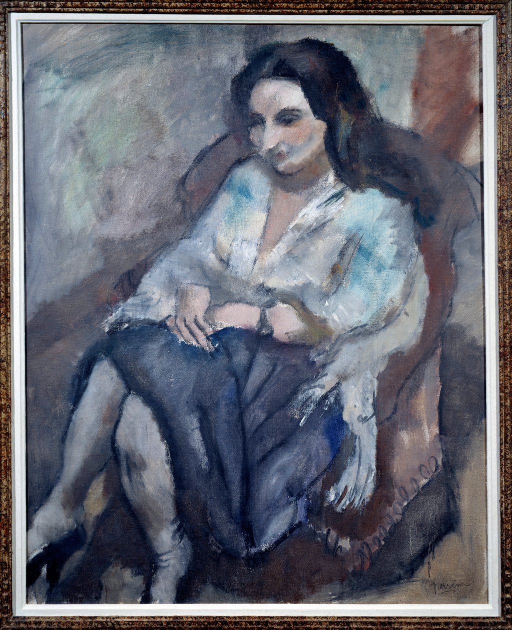 صورة أندريه. صورة لامرأة جالسة. لوحة لجول باسين (1885-1930) بواسطة جول باسين