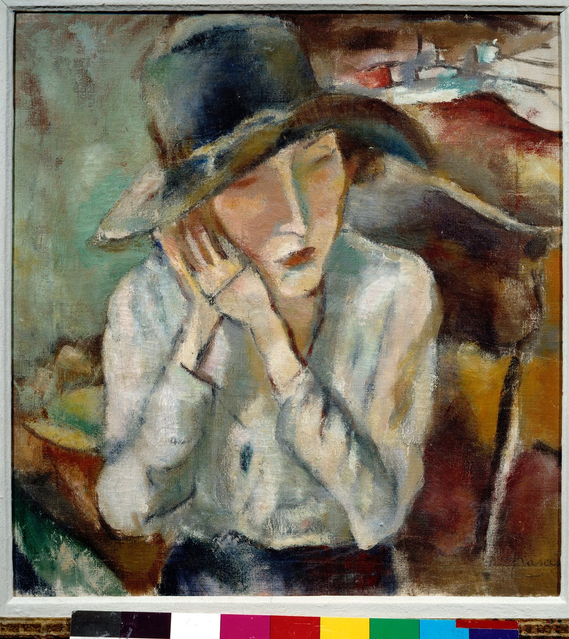 صورة شخصية لهيرمين مع القبعة العظيمة التي رسمها جول باسكين (1885-1930) بواسطة جول باسين