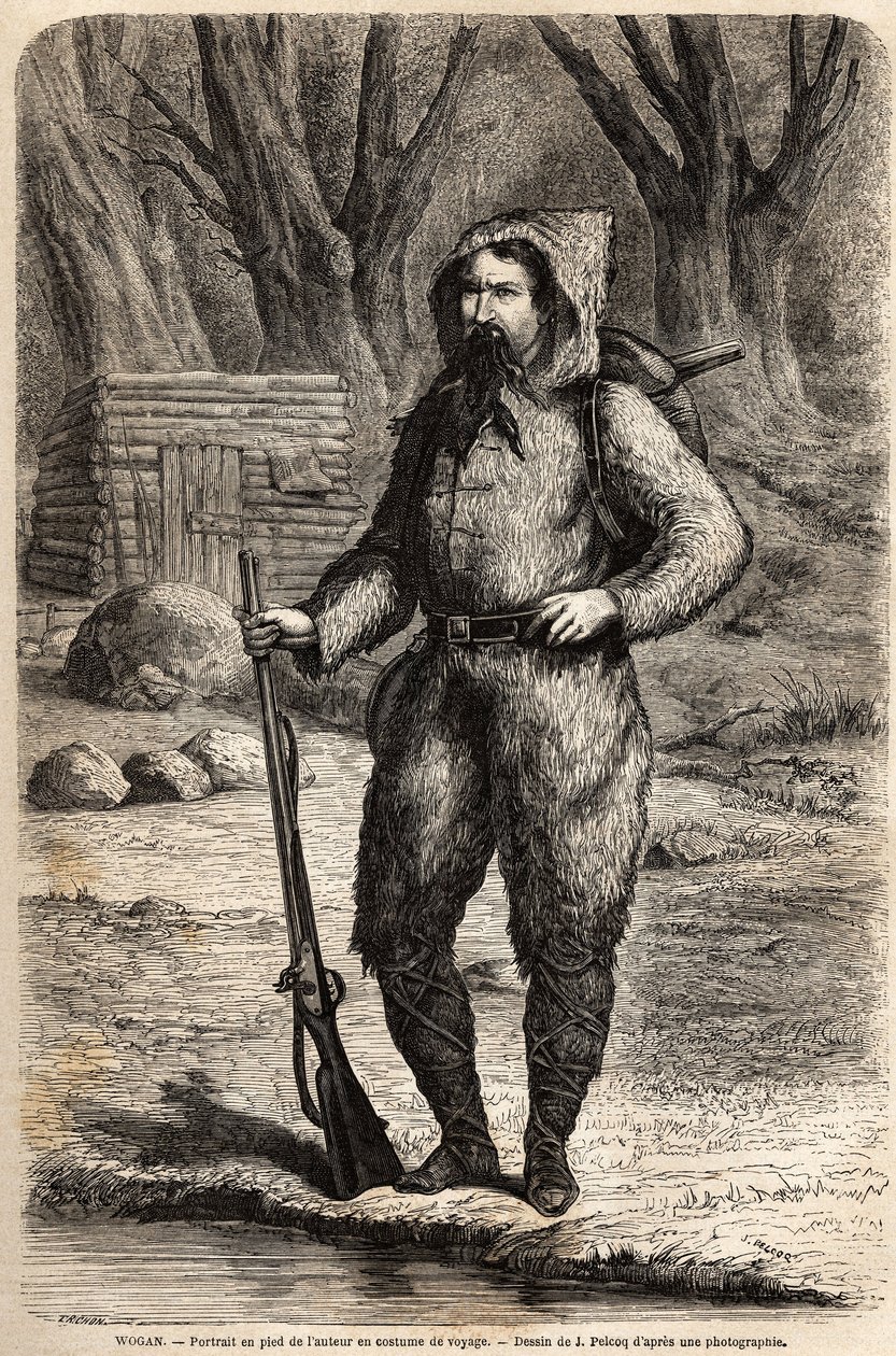 صورة للدكتور هنري (هاينريش) بارث (1821-1865) ، مستكشف ألماني ، مرتديًا بدلة سفر. رسم لجول بيلوك ، لتوضيح رحلة 1849-1855 ، إلى وسط إفريقيا ، للدكتور هنري بارث. نقش في "" Le Tour du monde ، مجلة nouveau des vo بواسطة جول بلكوك