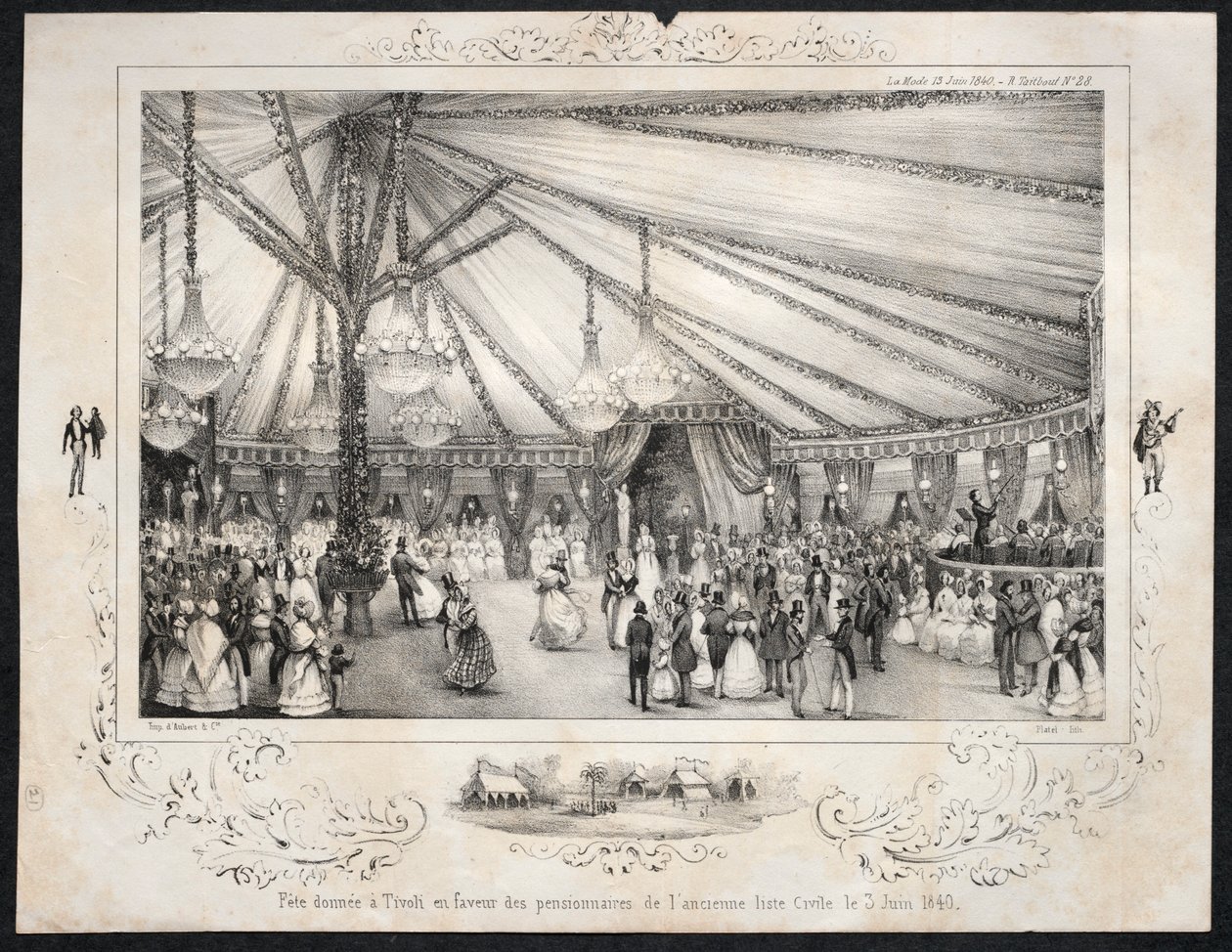 وليمة تيفولي لصالح سكان القائمة المدنية القديمة في 3 يونيو 1840 ، 1840. بواسطة جول بلاتير