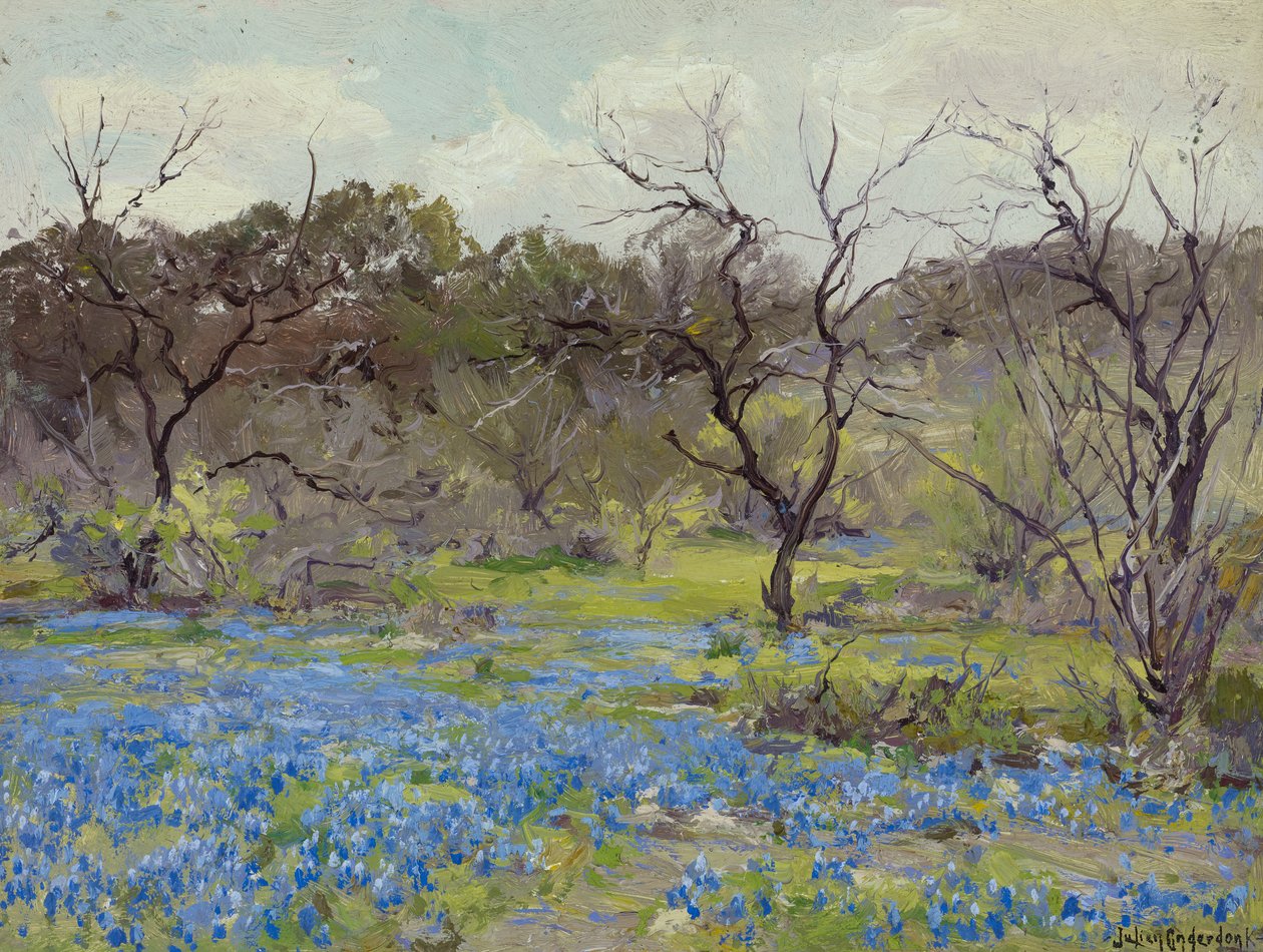 أوائل الربيع Bluebonnets and Mesquite ، 1919 بواسطة جوليان اوندرونك