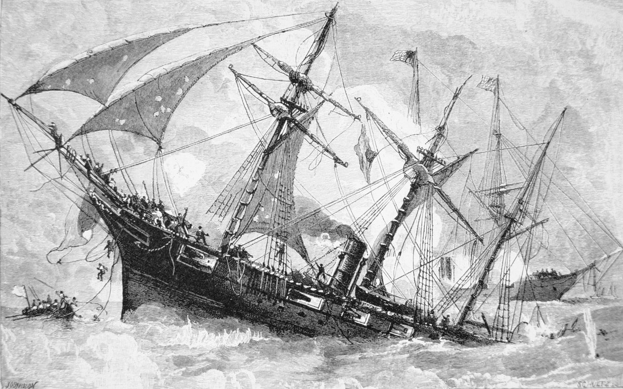 Sinking of the "Alabama" بواسطة جوليان أوليفر (بعد) ديفيدسون