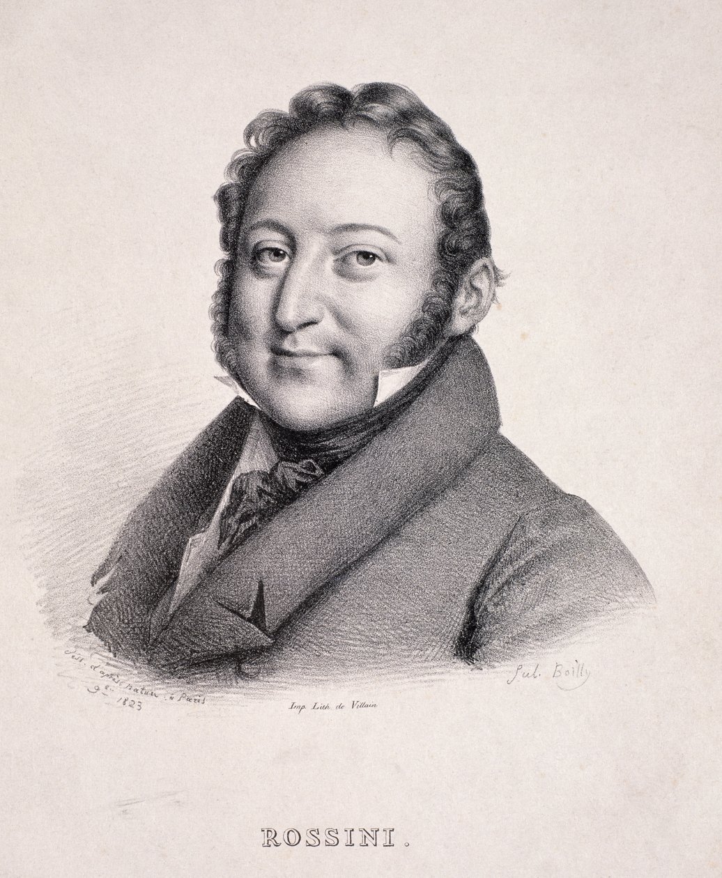 صورة لجياكينو روسيني (1792-1868) منقوش بواسطة وغد ، 1823 بواسطة جوليان ليوبولد بويلي