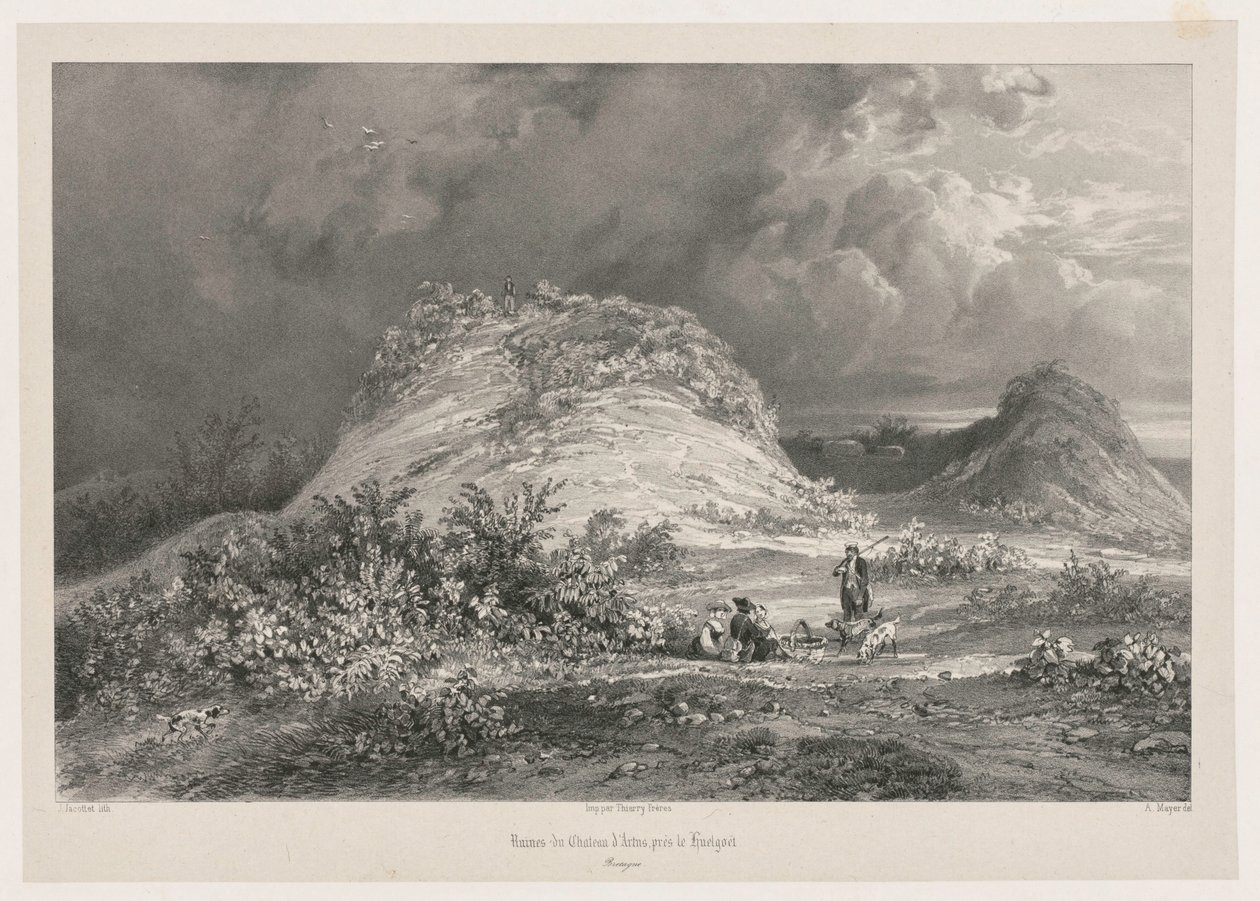 أطلال قلعة دارتنز بالقرب من Huelgoet ، بريتاني ، 1845-1846. بواسطة جوليان لويس جاكوت