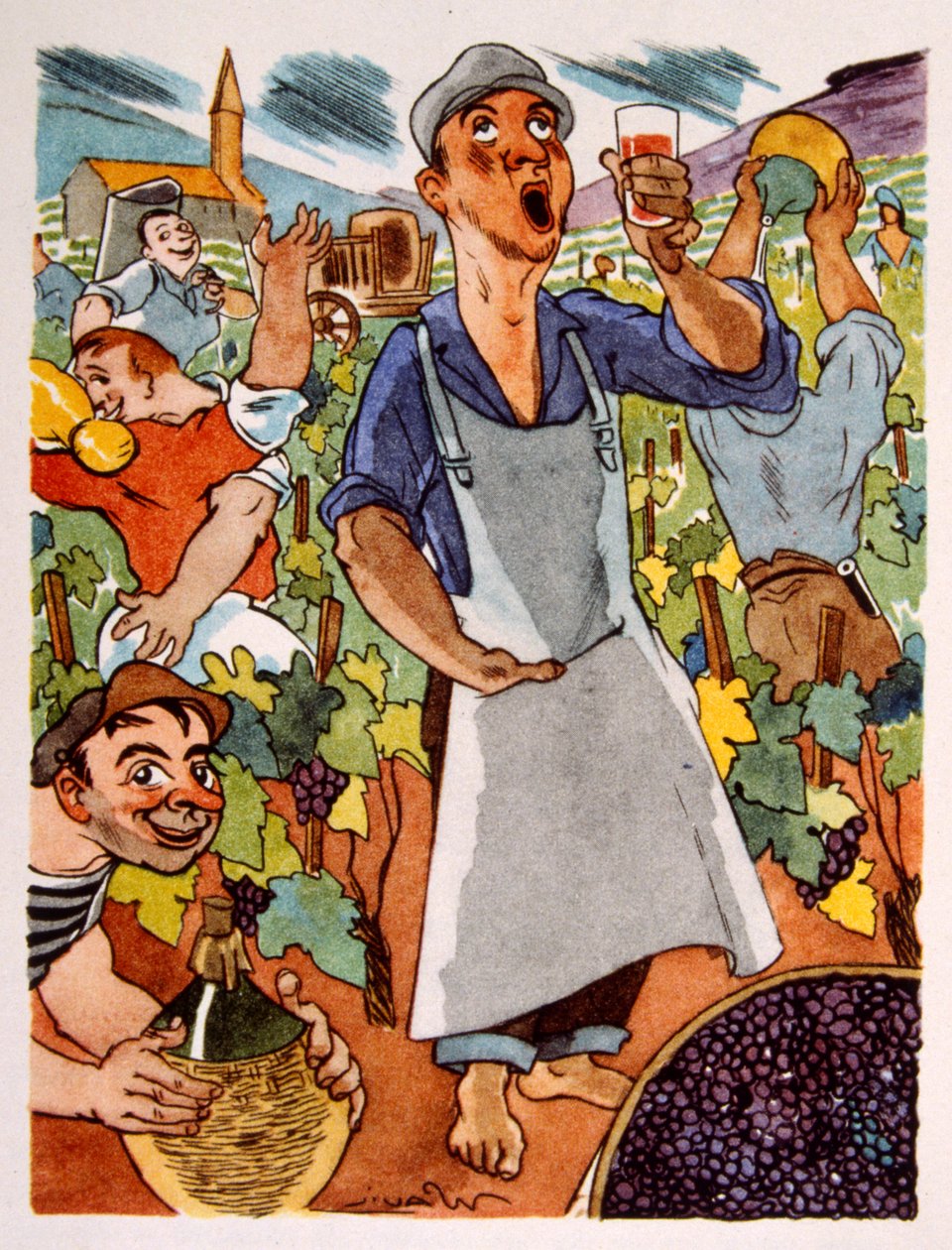 الكرم الفرنسي. 1944. رسم توضيحي لجوليان بافيل بواسطة جوليان بافيل
