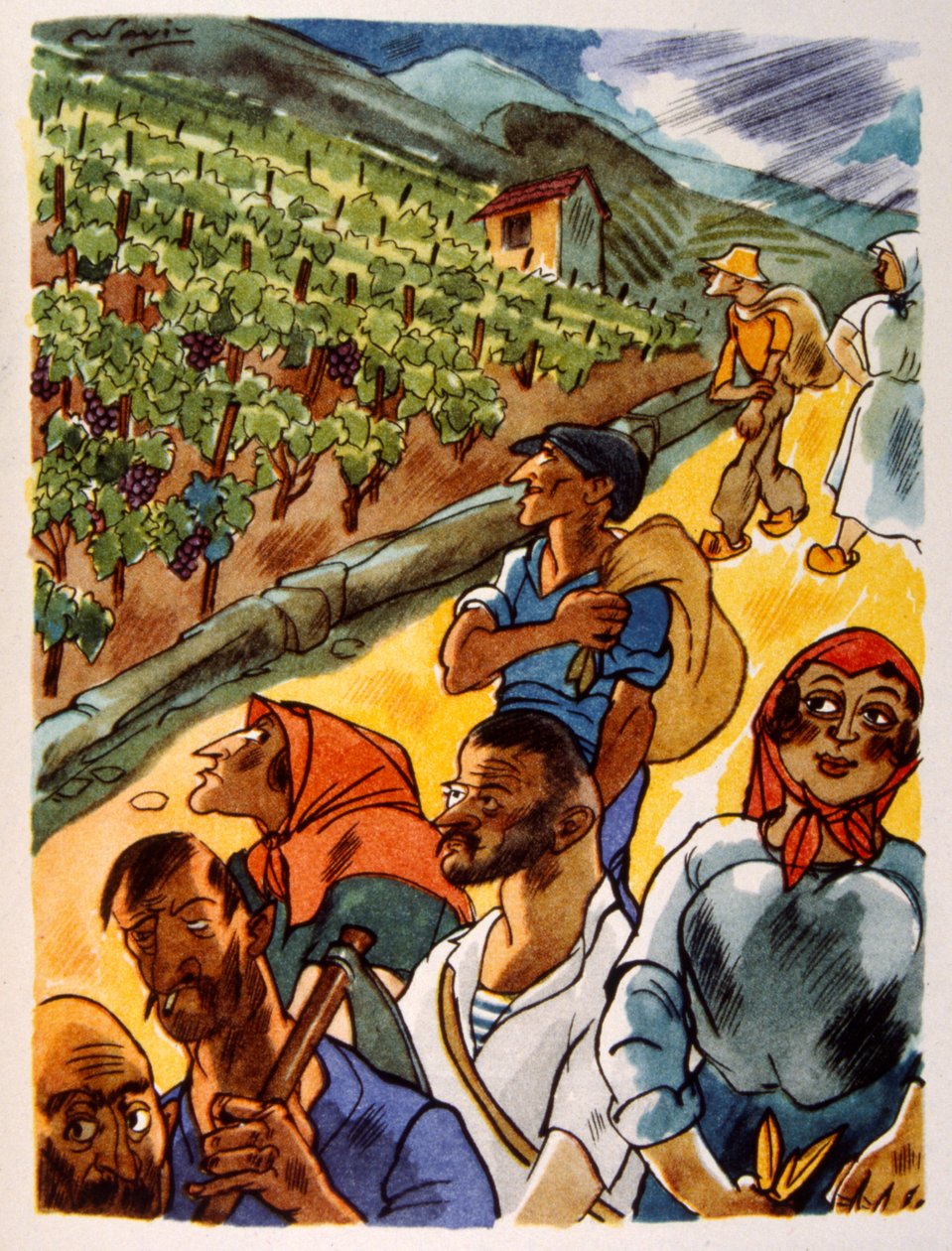 كرم فرنسي. 1944. رسم لجوليان بافيل بواسطة جوليان بافيل