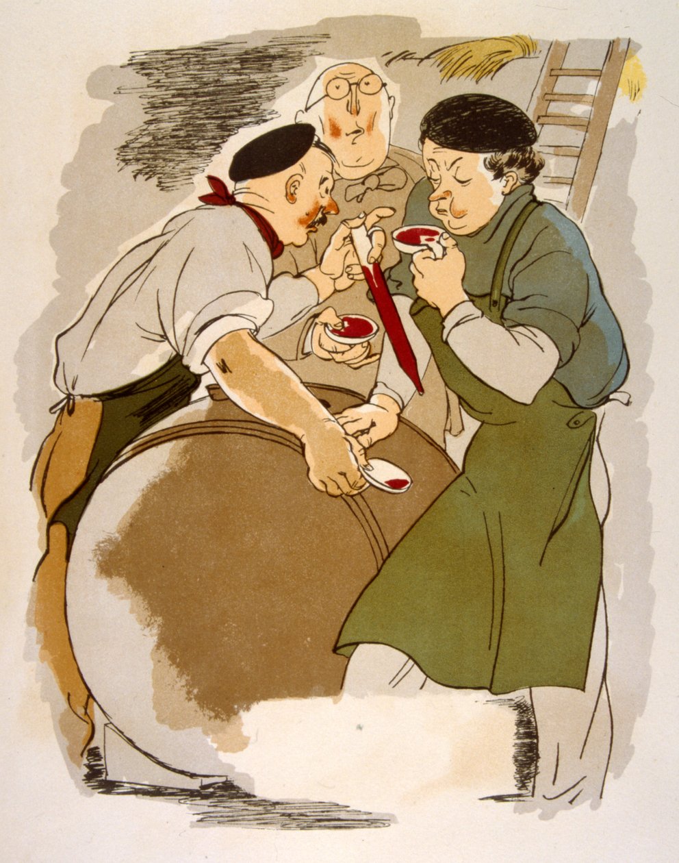 رسم نبيذ فكاهي عام 1946 ، رسم توضيحي لجوليان بافيل بواسطة جوليان بافيل