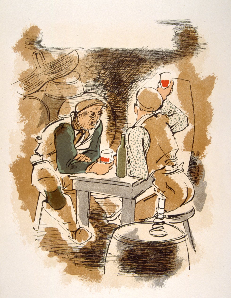 رسم نبيذ فكاهي عام 1946 ، رسم توضيحي لجوليان بافيل بواسطة جوليان بافيل