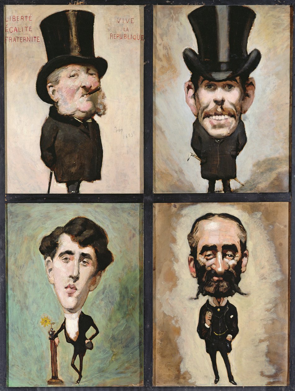 أربع رسوم كاريكاتيرية ، 1882-83 بواسطة سعر يوليوس مانديس