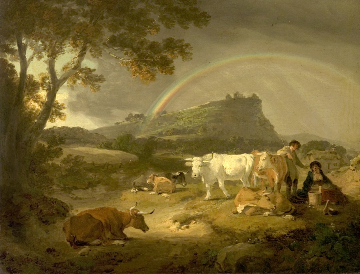 المناظر الطبيعية ، قلعة بيستون ، شيشاير ، ورينبو ، 1793 بواسطة يوليوس قيصر إبيتسون