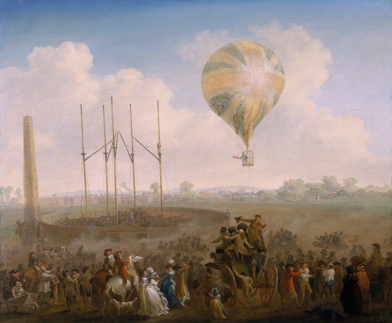 "صعود بالون لوناردي من حقول سانت جورج" ، عام 1790 بواسطة يوليوس قيصر إبيتسون
