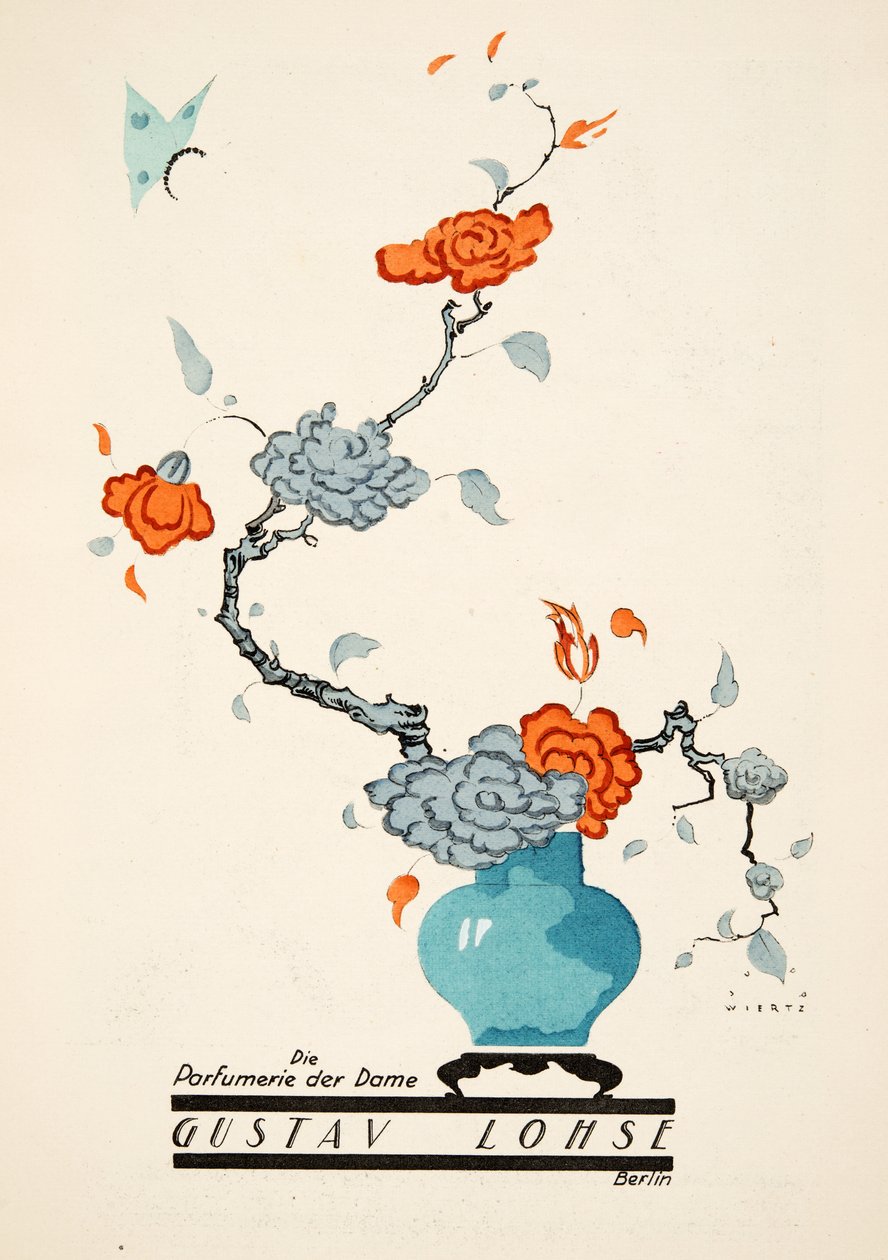 إعلان غوستاف لوهسي ، عطر للنساء ، من ستايل ، pub.1922 (طباعة pochoir) بواسطة جوب ويرتز
