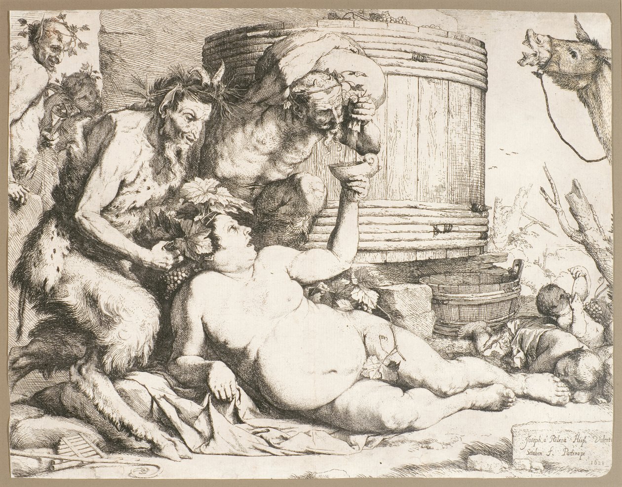 Silenus في النبيذ فات ، 1628 بواسطة جوسيبي دي ريبيرا