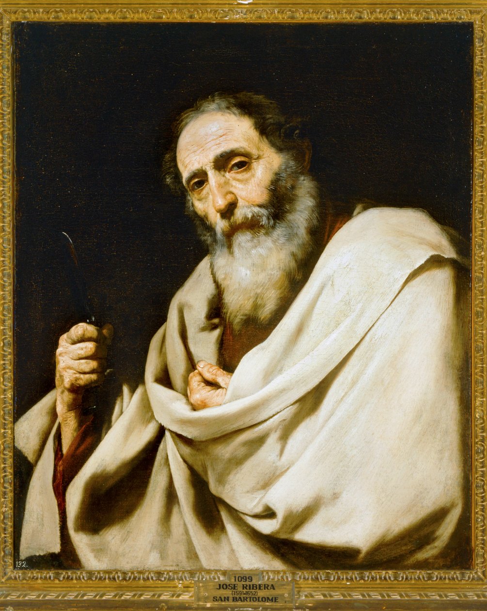 القديس بارثولوميو ... (لوحة على قماش) بواسطة جوزيبي دي (1591-1652) ريبيرا