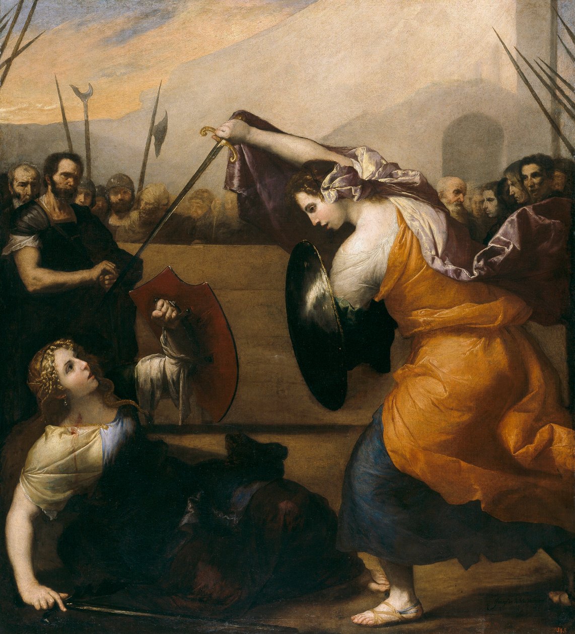 "Duel de femmes" (مبارزة النساء) لوحة لخوسيه دي ريبيرا (1591-1652) 1636 Dim 235x212 cm متحف ديل برادو ، مدريد بواسطة جوسيبي دي ريبيرا