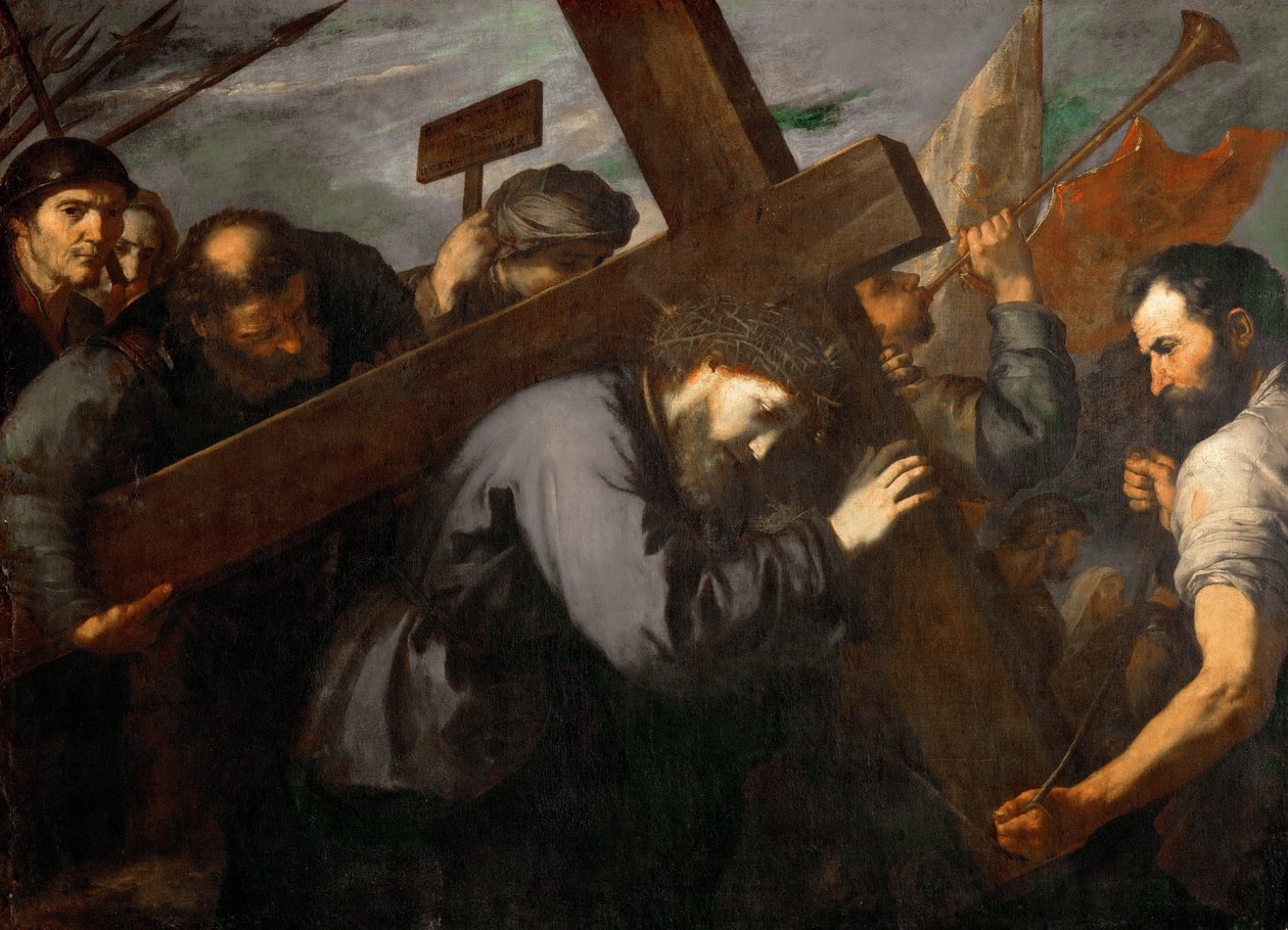 يسوع بورتانت لا كروا - المسيح يحمل الصليب - خوسيه دي ريبيرا (1591-1652). زيت على قماش ، ج. ١٦٣٥. الأبعاد: ١٤٤ × ١٩٨ سم. متحف تاريخ الفن ، فيين بواسطة جوسيبي دي ريبيرا