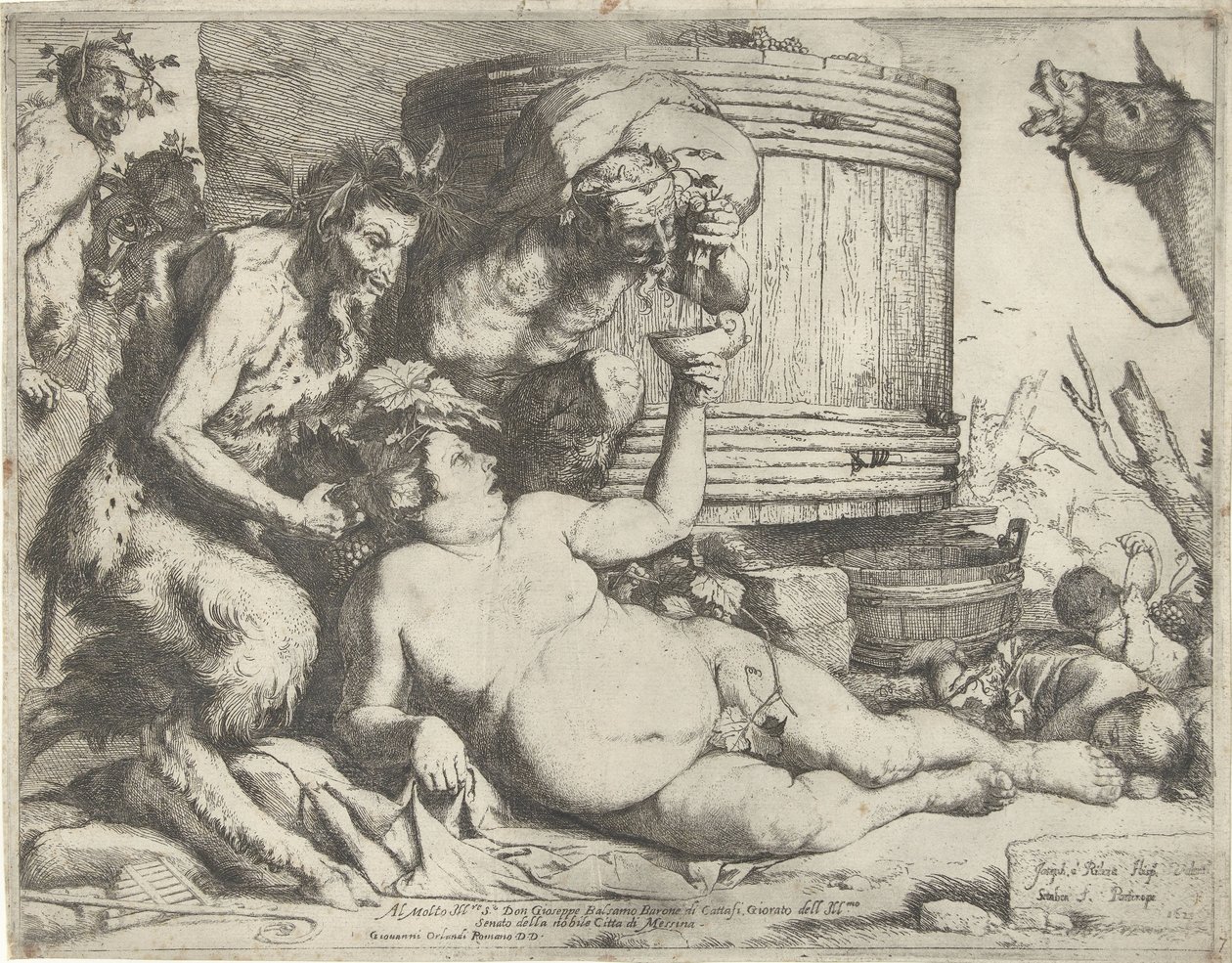 Silenus في برميل النبيذ بواسطة جوسيبي دي ريبيرا