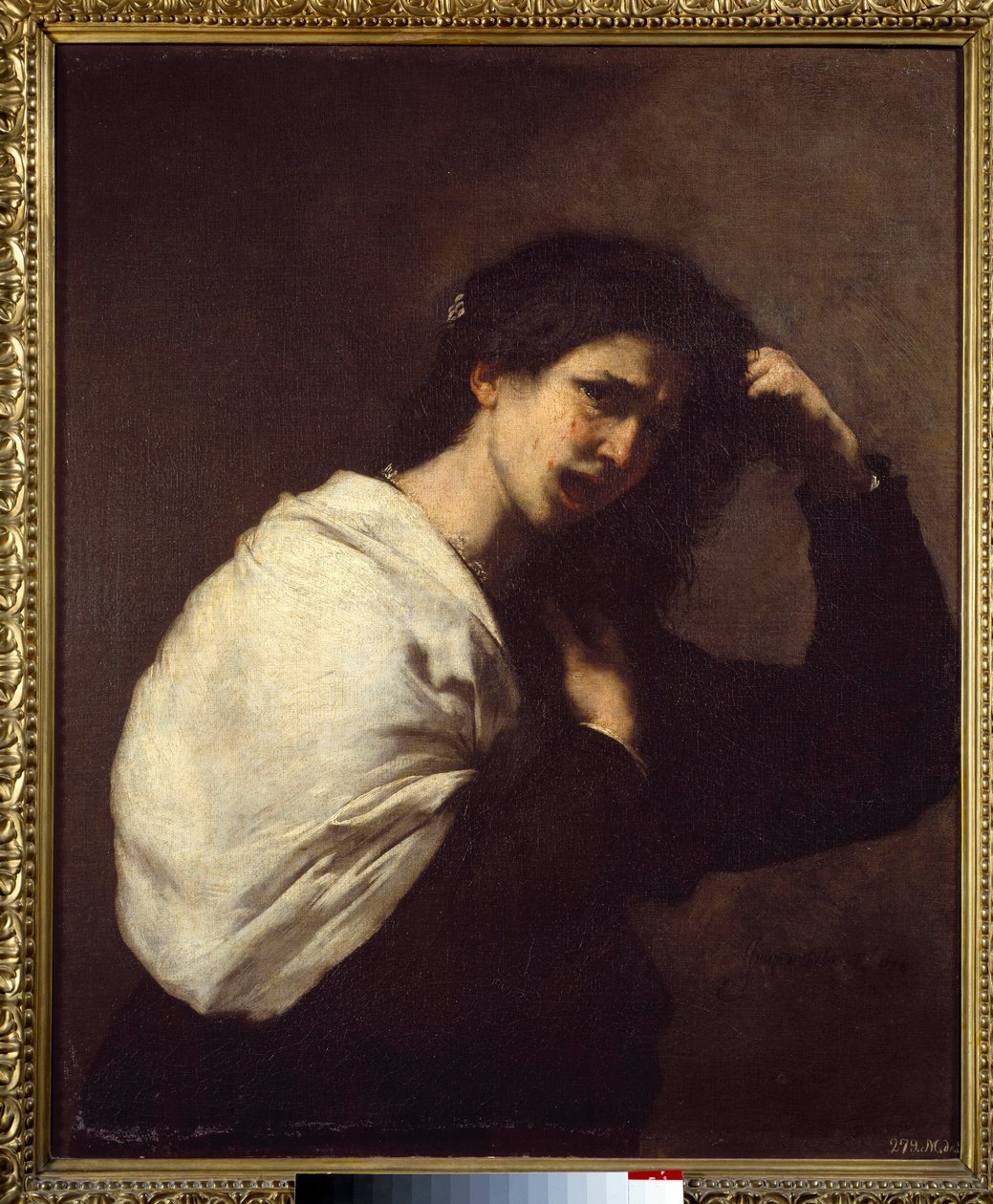 امرأة تمزق شعرها لوحة رسمها خوسيه دي ريبيرا ديت إيل سبانيوليتو "" الأسبان "" "(1591-1652) بواسطة جوسيبي دي ريبيرا