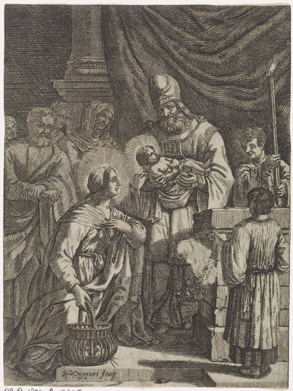 تقديم المسيح في الهيكل بواسطة Justus van den Nijpoort