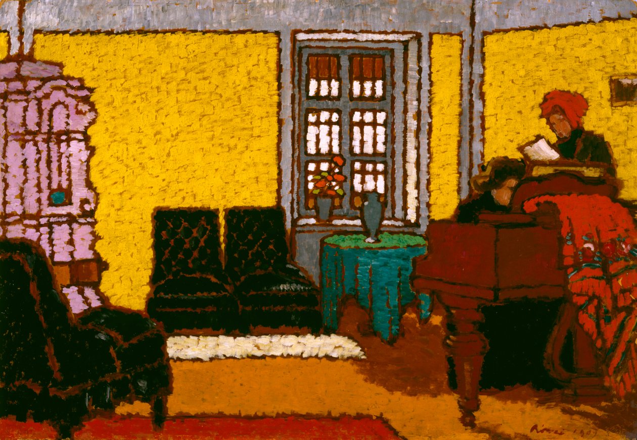 داخلي ، 1909 (زيت على ورق مقوى) بواسطة جوزيف ريبل روني