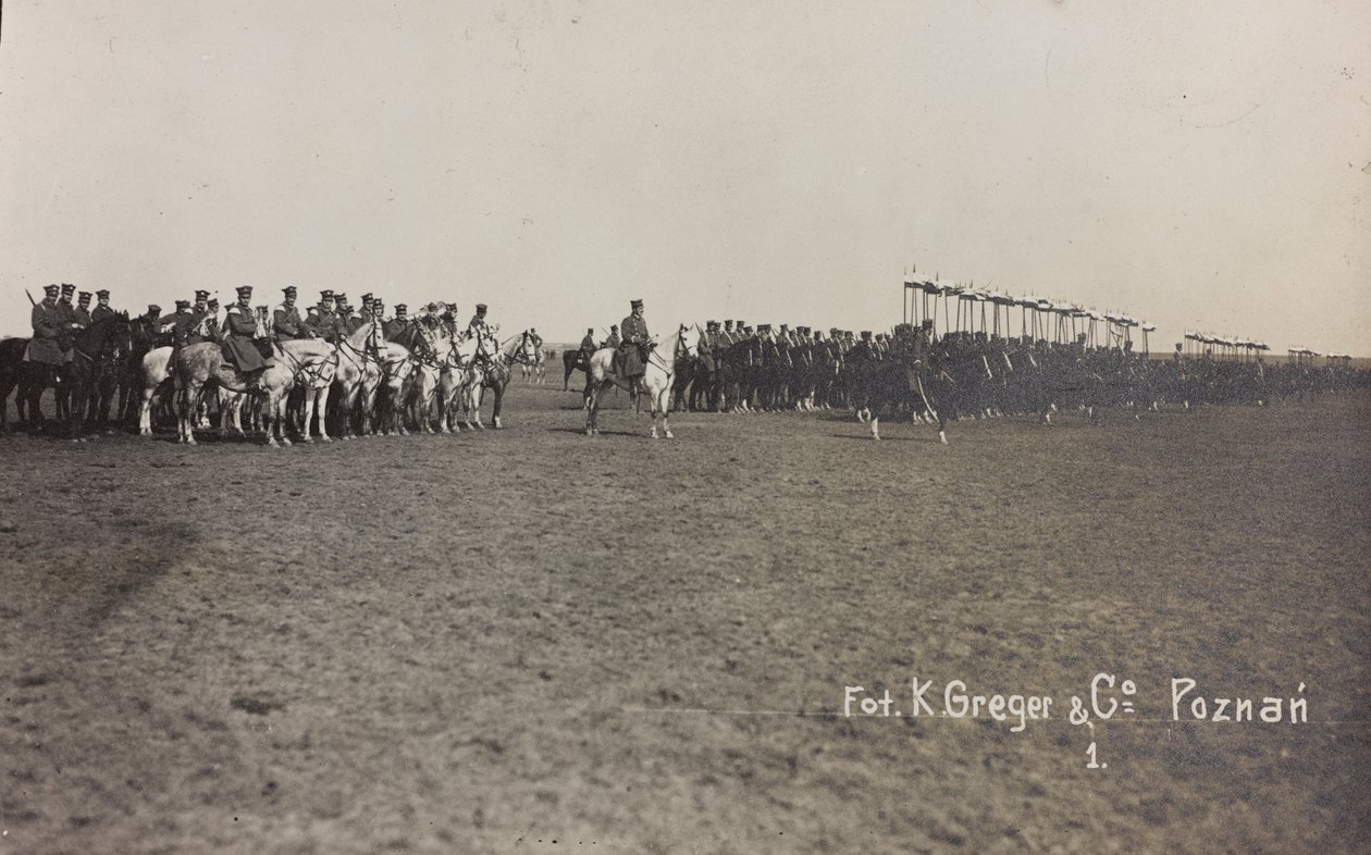 ألبوم "Jack Bosio - War Campaign 1917-1920": مهمة عسكرية في بولندا (وارسو - بوزن) مارس - أبريل 1919 ، بطارية حصان في بوزنان (بوزنان) ، 03-04 / 1919 (صورة بالأبيض والأسود) بواسطة K. Greger
