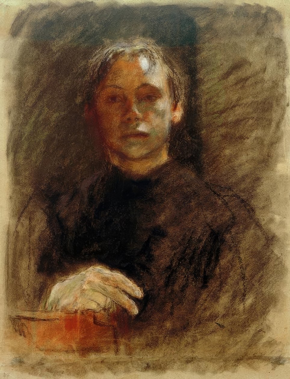 Käthe Kollwitz ، صورة ذاتية في وجهه باليد اليمنى بواسطة كاتي كولويتز