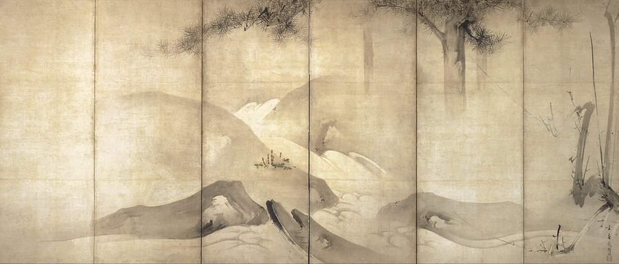 الصنوبر والبرقوق من ضوء القمر بواسطة Kaiho Yusho