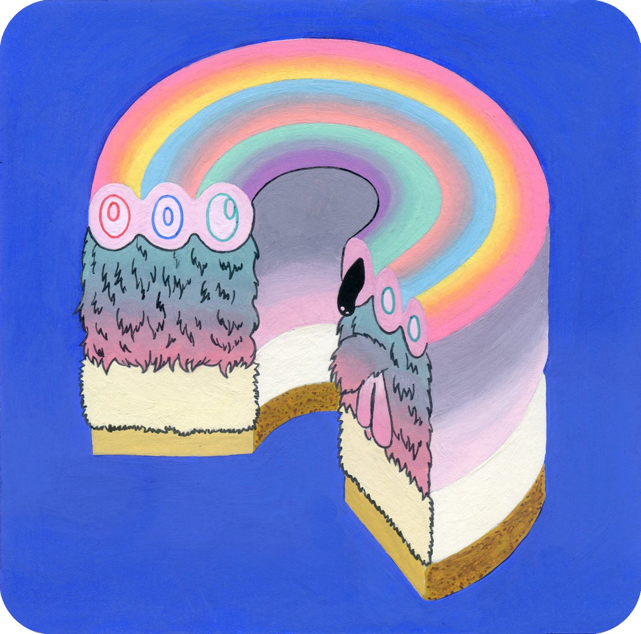 Fuzzcake ، 2017 (وسائط مختلطة على ورق) بواسطة جاء tsz