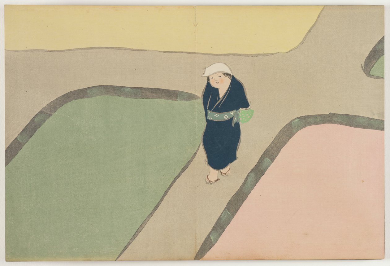زهور مائة عوالم (مومويوغوسا): حقل الربيع (Haru no tanomo) بواسطة Kamisaka Sekka