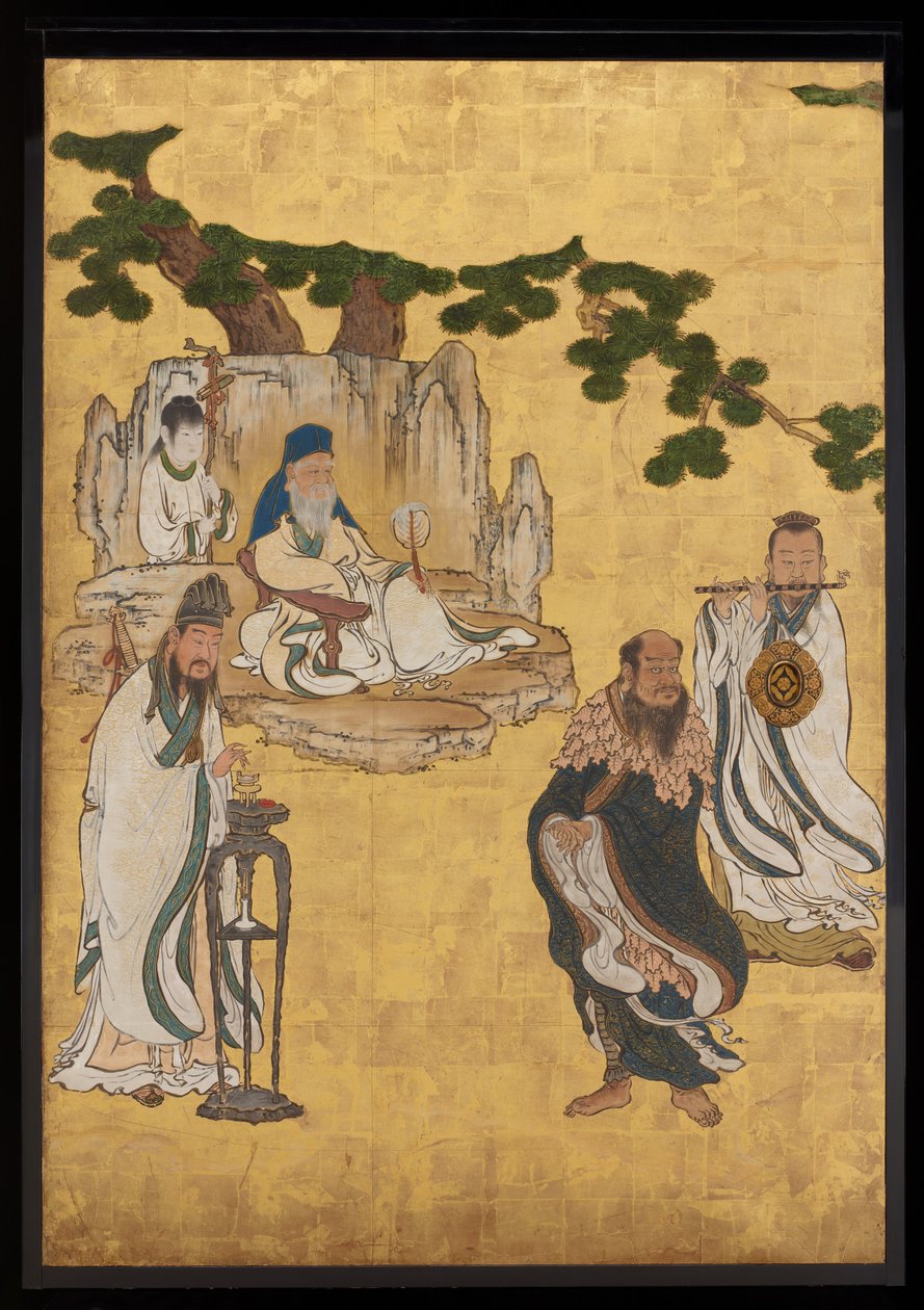 Taoist Immortals، c.1647 (حبر ، ألوان وذهب على ورق) بواسطة كانو سانسيتسو