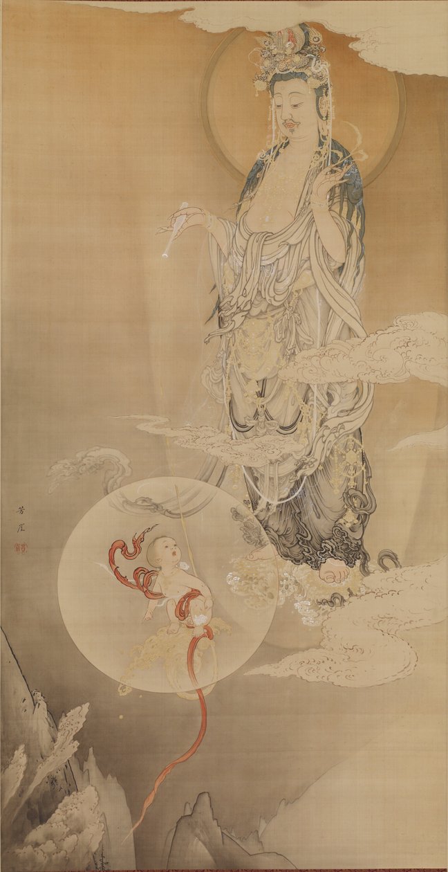 The Bodhisattva Kannon، 1883 (حبر ، لون وذهب على الحرير) بواسطة كانو هوجاي