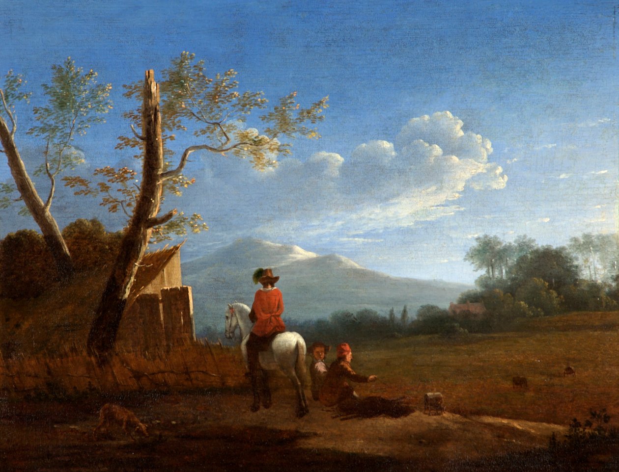 منظر طبيعي مع صائدي الطيور ، ج .1670 بواسطة كاريل دوجاردان