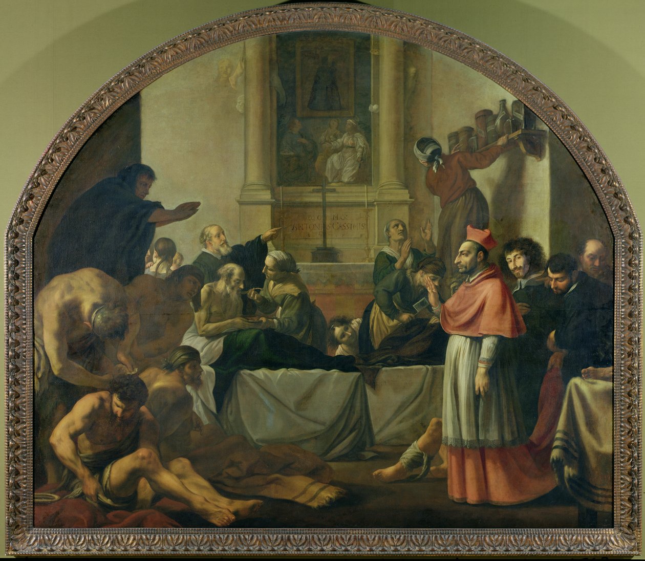 سانت تشارلز بوروميو (1538-1584) زيارة ضحايا الطاعون في ميلانو عام 1576 بواسطة كاريل اكريتا