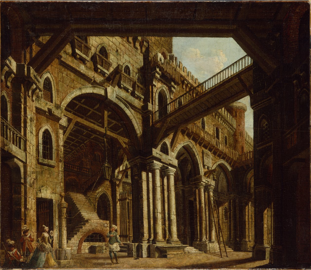 تصميم المسرح للقانون الثالث للأوبرا "مونتيزوما" ، 1755 بواسطة كارل فريدريش فيشيلم