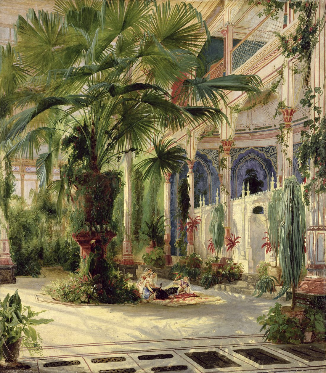 منظر داخلي لبالم هاوس في بوتسدام ، 1833 (ورق على قماش) بواسطة كارل بلشين