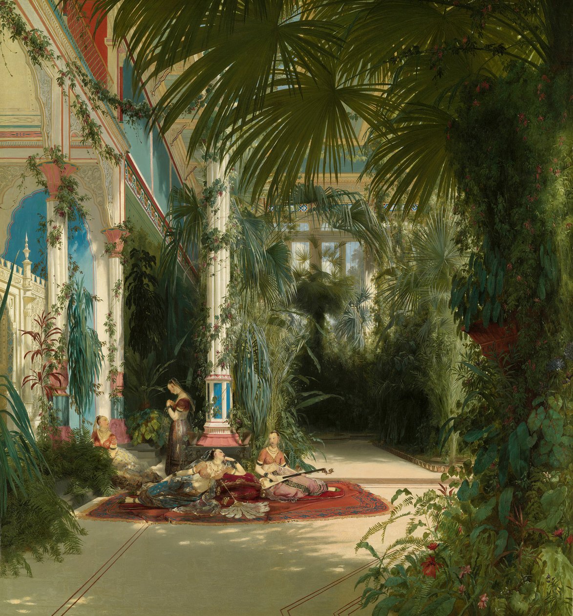 داخل بيت النخيل في Pfaueninsel بالقرب من بوتسدام ، 1834. بواسطة كارل بلشين